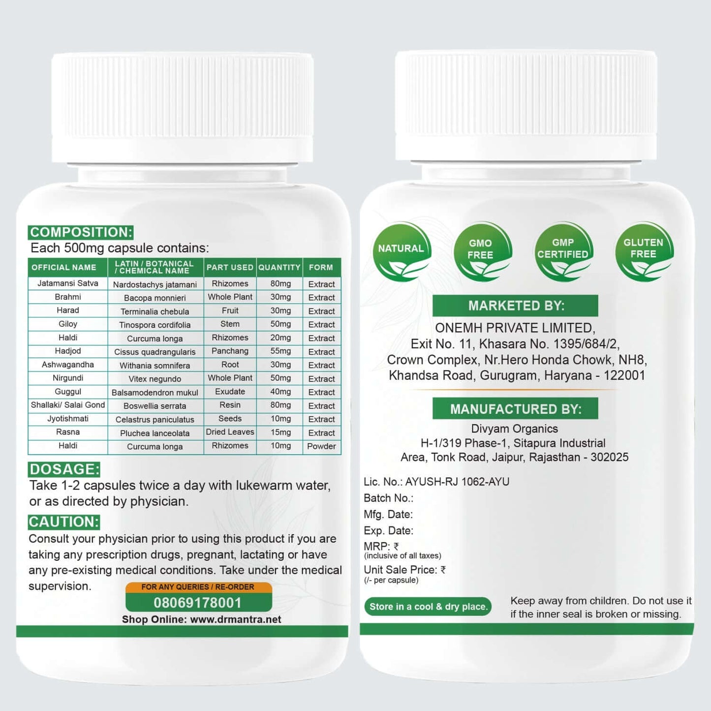 Dr Mantra Herbal Joint Pain Relief Capsules| 30 Caps