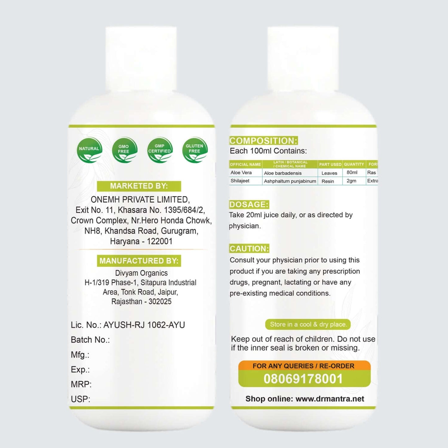 Dr Mantra Sugar-free Ashwagandha Juice