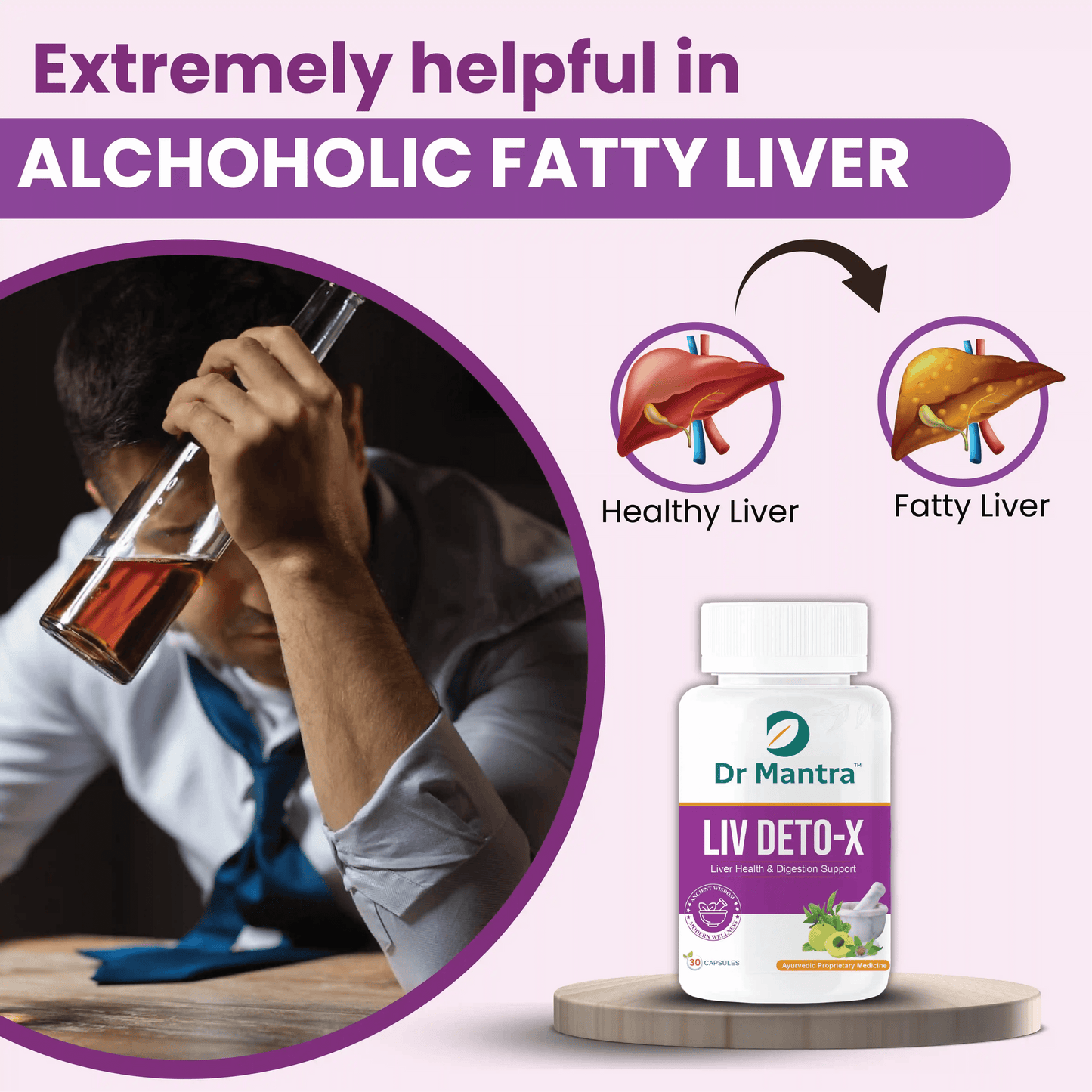 Dr Mantra Liver Detox Capsules for Liver Detox & Overall Liver Health| 30 Capsules