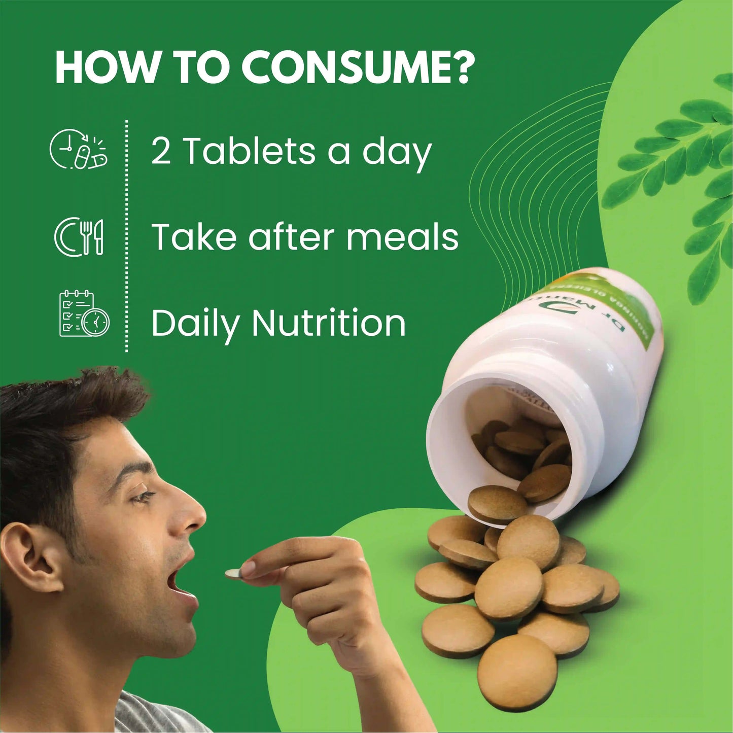Dr Mantra Moringa Daily Superfood for Healthy Digestion & Weight Loss| 60 Tablets
