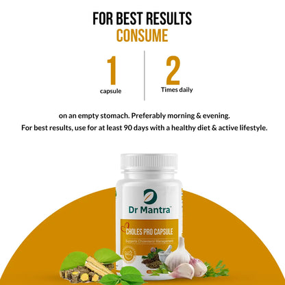 Dr Mantra Choles Pro Capsule to Manage Cholesterol | 30 Capsules