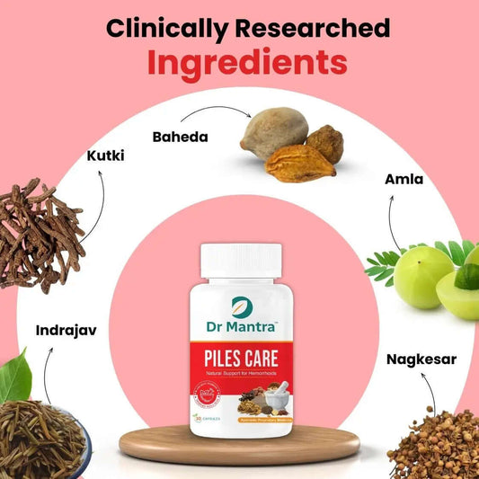 Dr Mantra Piles Care Capsules for Piles & Chronic Constipation Relief| 30 Capsules