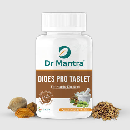 Dr Mantra Digestion Supplement Tablets| Gut health Support, Acidity, Gas & Constipation Relief| Safe & Natural with Ayurvedic Herbs Triphala & Indrajav| 30 Tablets