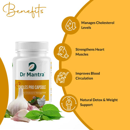 Dr Mantra Choles Pro Capsule to Manage Cholesterol | 30 Capsules
