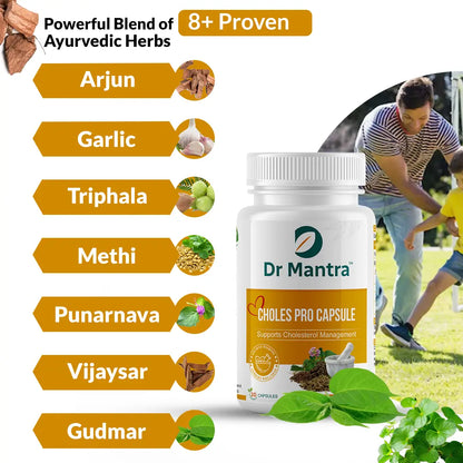 Dr Mantra Choles Pro Capsule to Manage Cholesterol | 30 Capsules