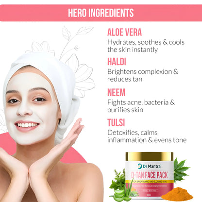 Dr Mantra D-Tan Face Pack for Skin Brightening | 50gm