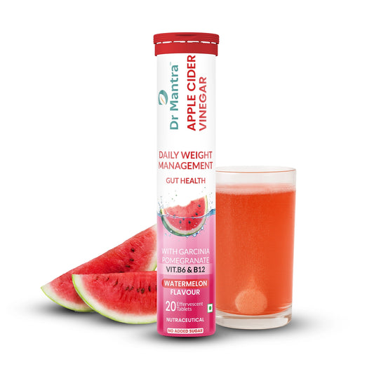 Dr Mantra Apple Cider Vinger for Weight Management | 20 Eff Tablets   Effervescent Tablets For Weight Management