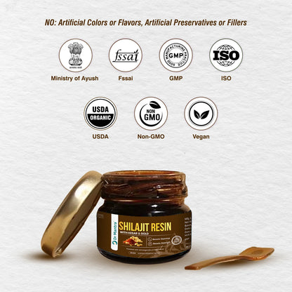 Dr Mantra Shilajit Resin with Kesar & Gold for Men's Wellness | 20gm