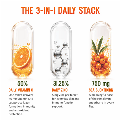 Sea Buckthorn Effervescent Tablets with Vitamin C & Zinc