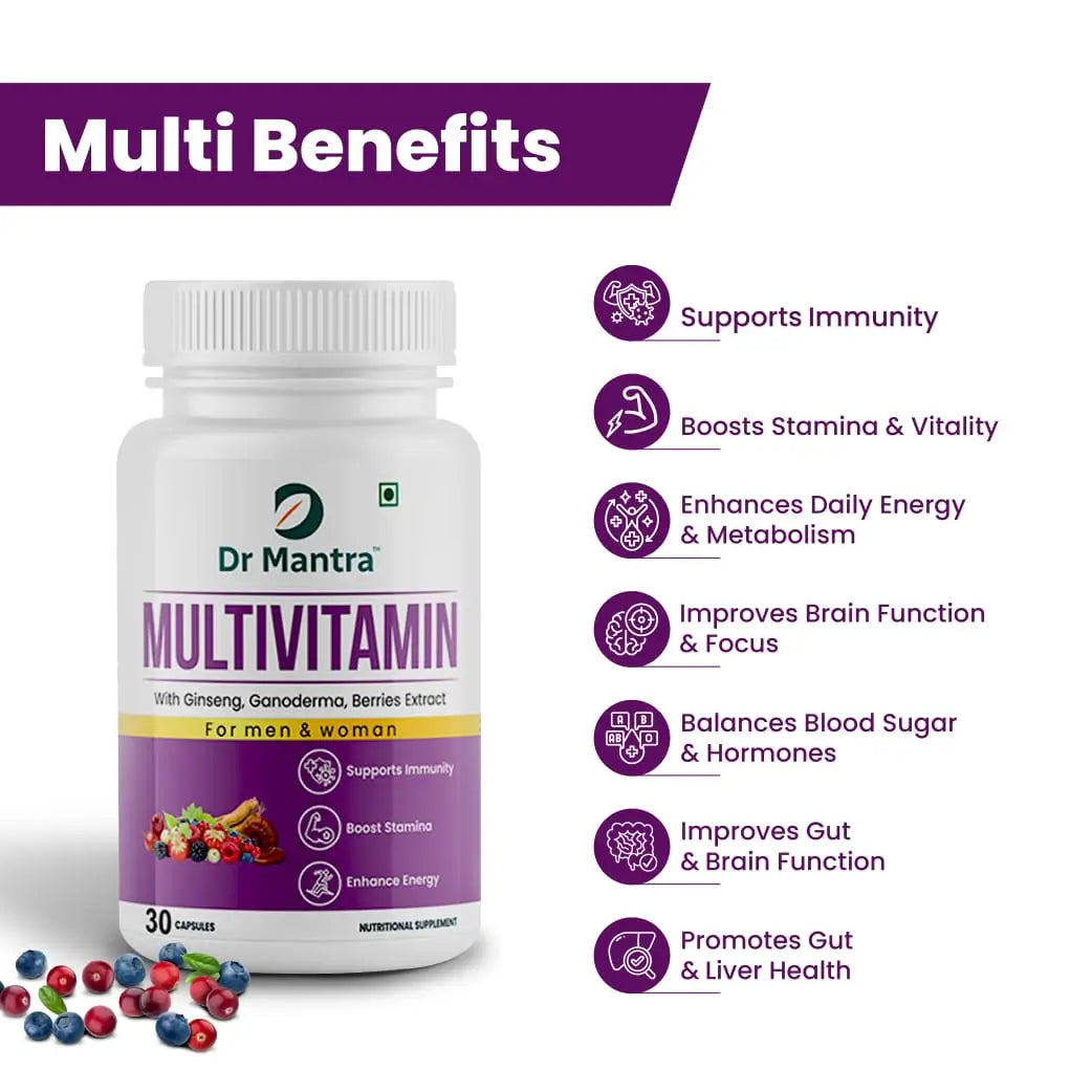 Dr Mantra Multivitamin Capsules for Men & Women | 30 Capsules
