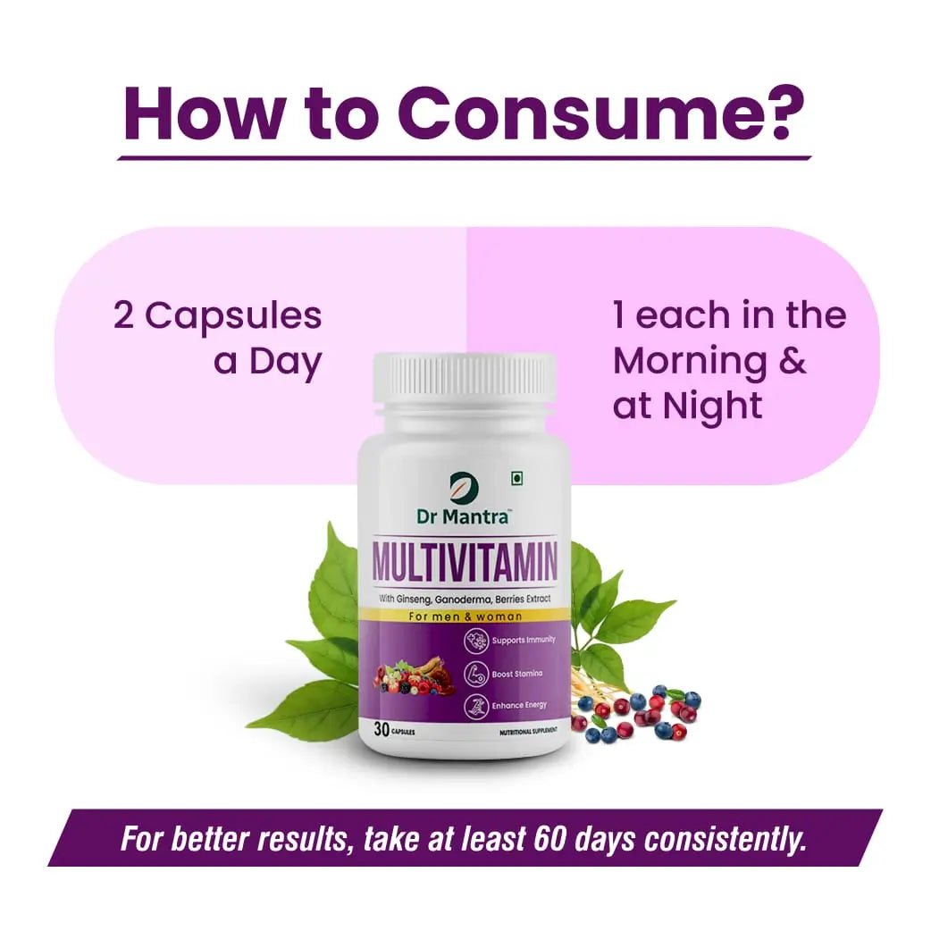 Dr Mantra Multivitamin Capsules for Men & Women | 30 Capsules